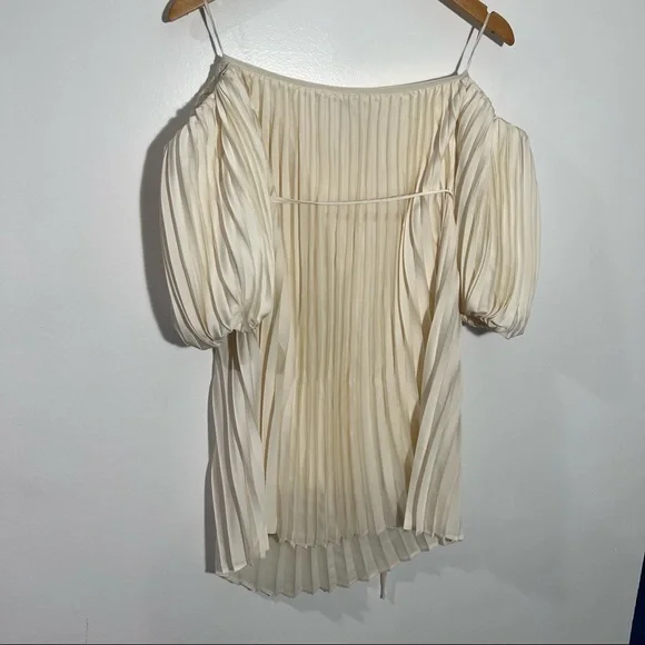 Express Pleated Off The Shoulder Mini Dress In Swan Size XS - Picture 8 of 14